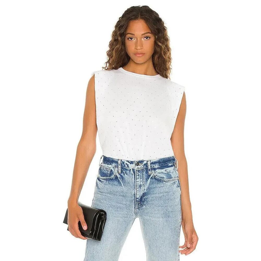 NWT Generation Love Women's Model Blend Lex Crystal Tank Top in White Size Large
